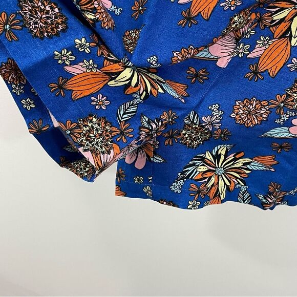 NWT‎ ModCloth Summer Camp Solstice Sapphire Blue Floral Print Romper Size 2 - Picture 5 of 9